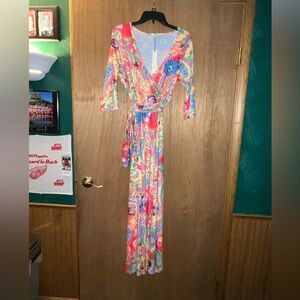 NWT, size XL colorful belted maxi dress